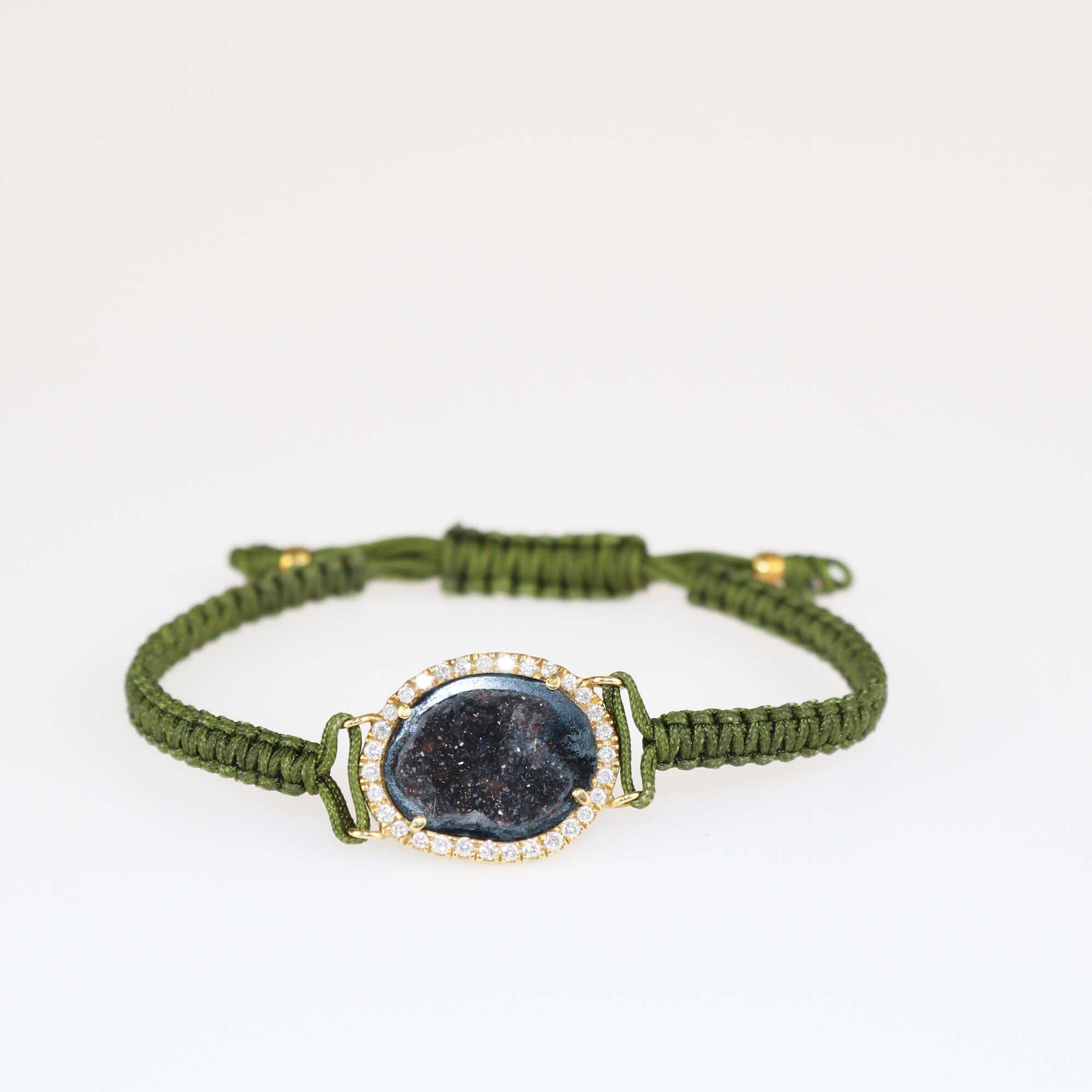 Kimberly McDonald Geode Green Macrame Bracelet Jewellery Kimberly McDonald 