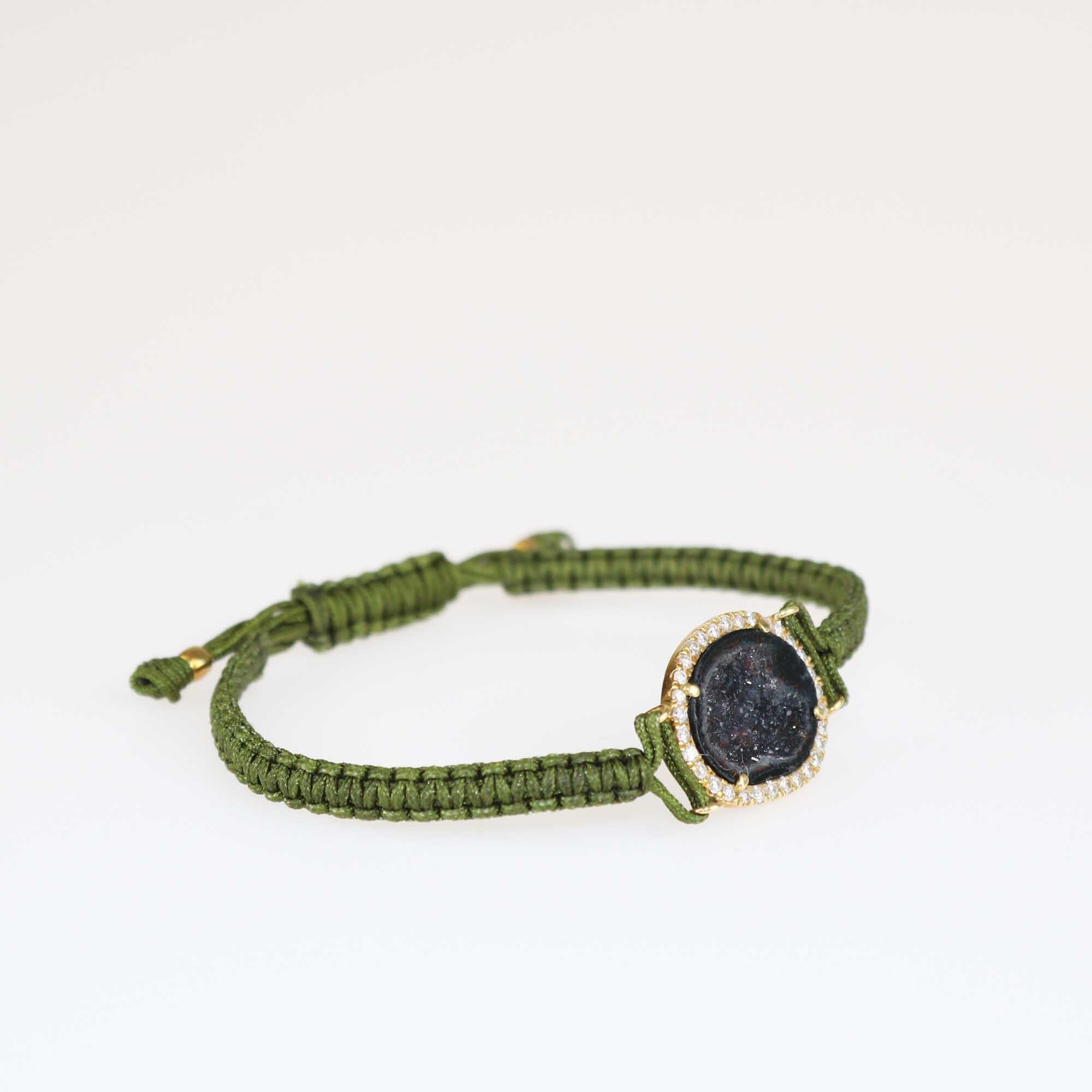 Kimberly McDonald Geode Green Macrame Bracelet Jewellery Kimberly McDonald 