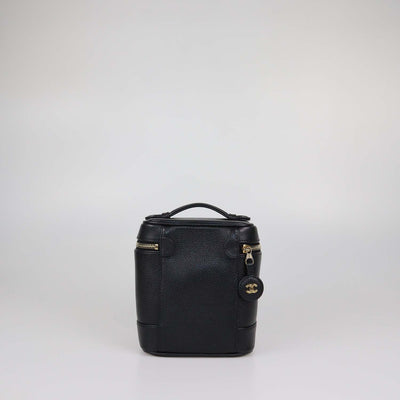 Chanel Black Caviar Leather CC Vanity Top Handle Bag