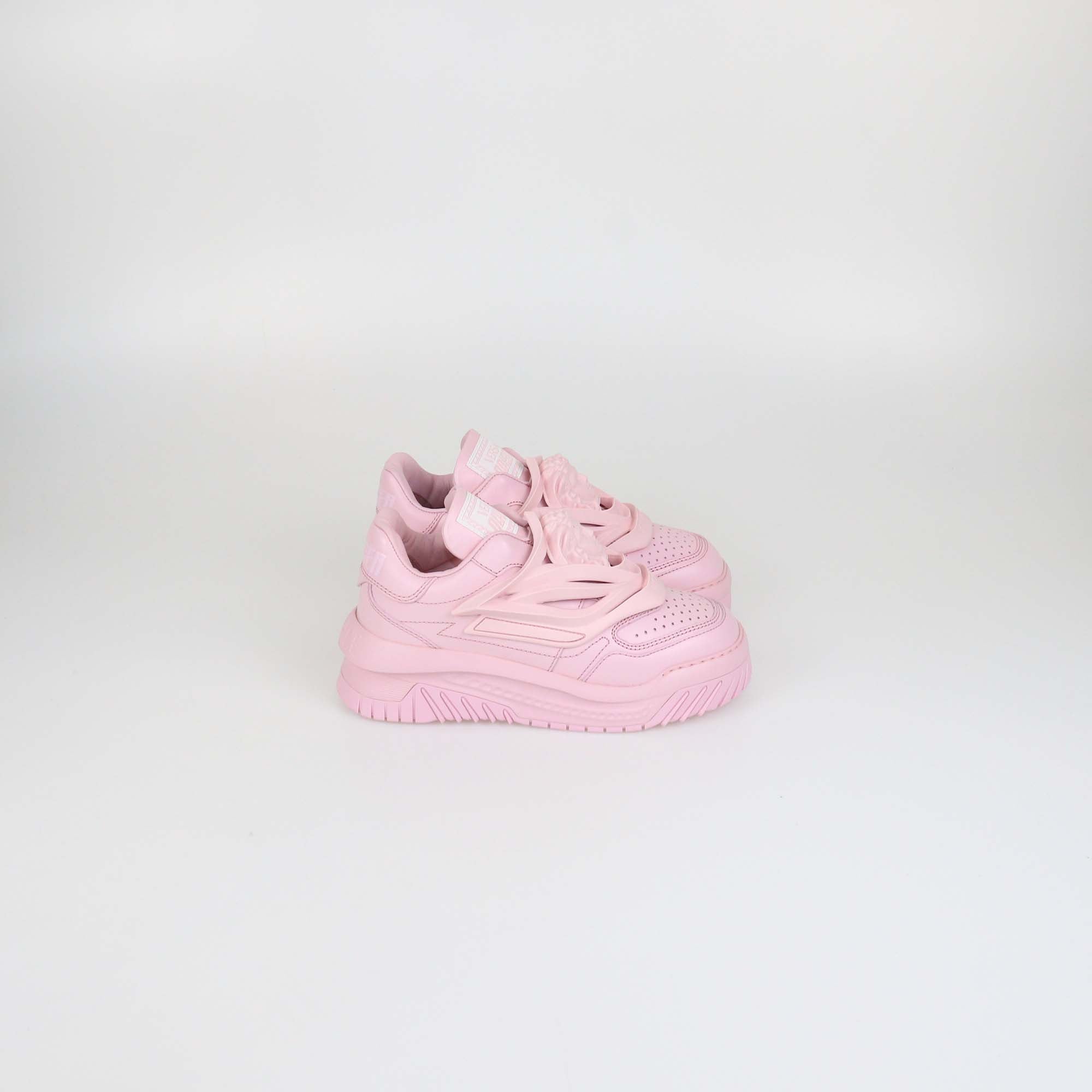Versace English Rose Leather and Rubber Odissea Sneakers
