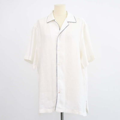 Loro Piana White Linen Tiki Shirt