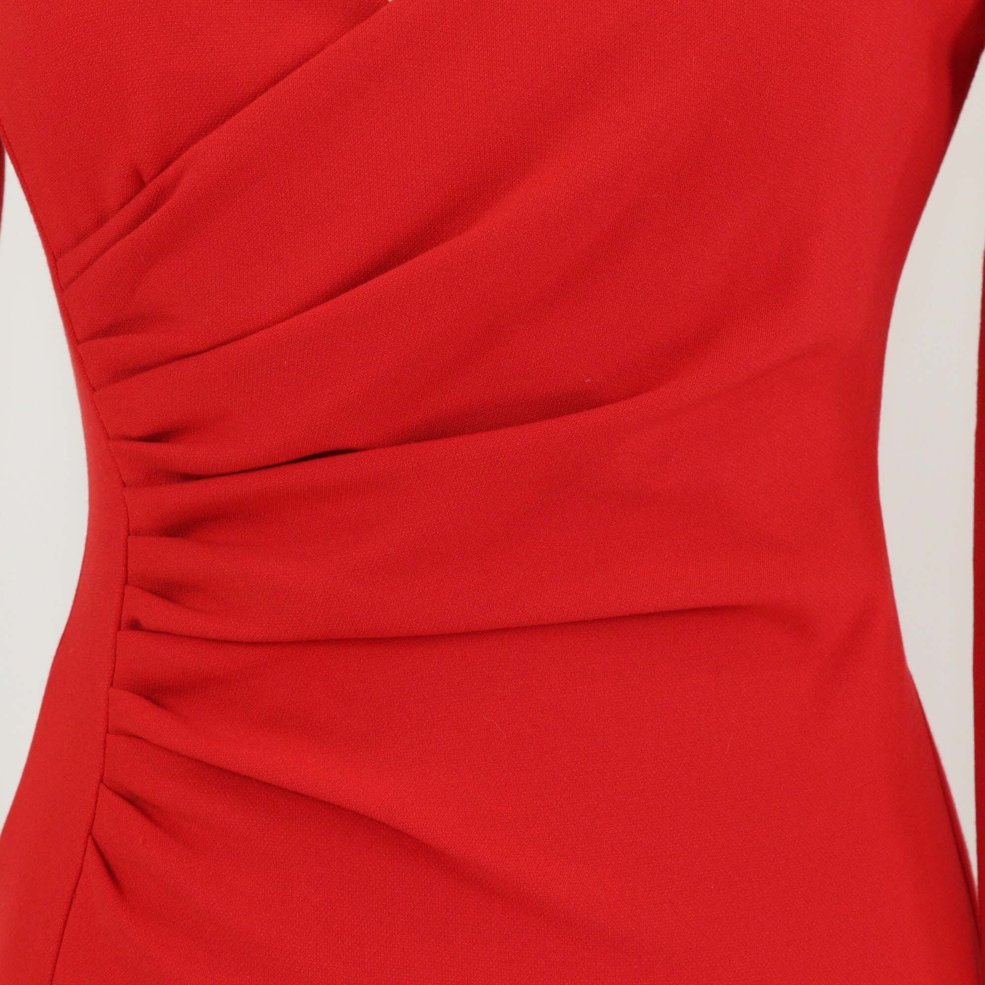 Diane Von Furstenberg Red Three Quarter Sleeve Dress Womens Diane Von Furstenberg 