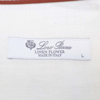 Loro Piana White Linen Tiki Shirt