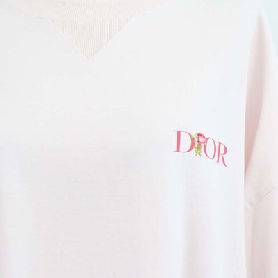 Christian Dior Pink Cotton Jardin Embroisered Relaxed Fit T-Shirt