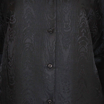 Balenciaga Black Jacquard Pattern Long Sleeve Midi Shirt Dress Womens Balenciaga 