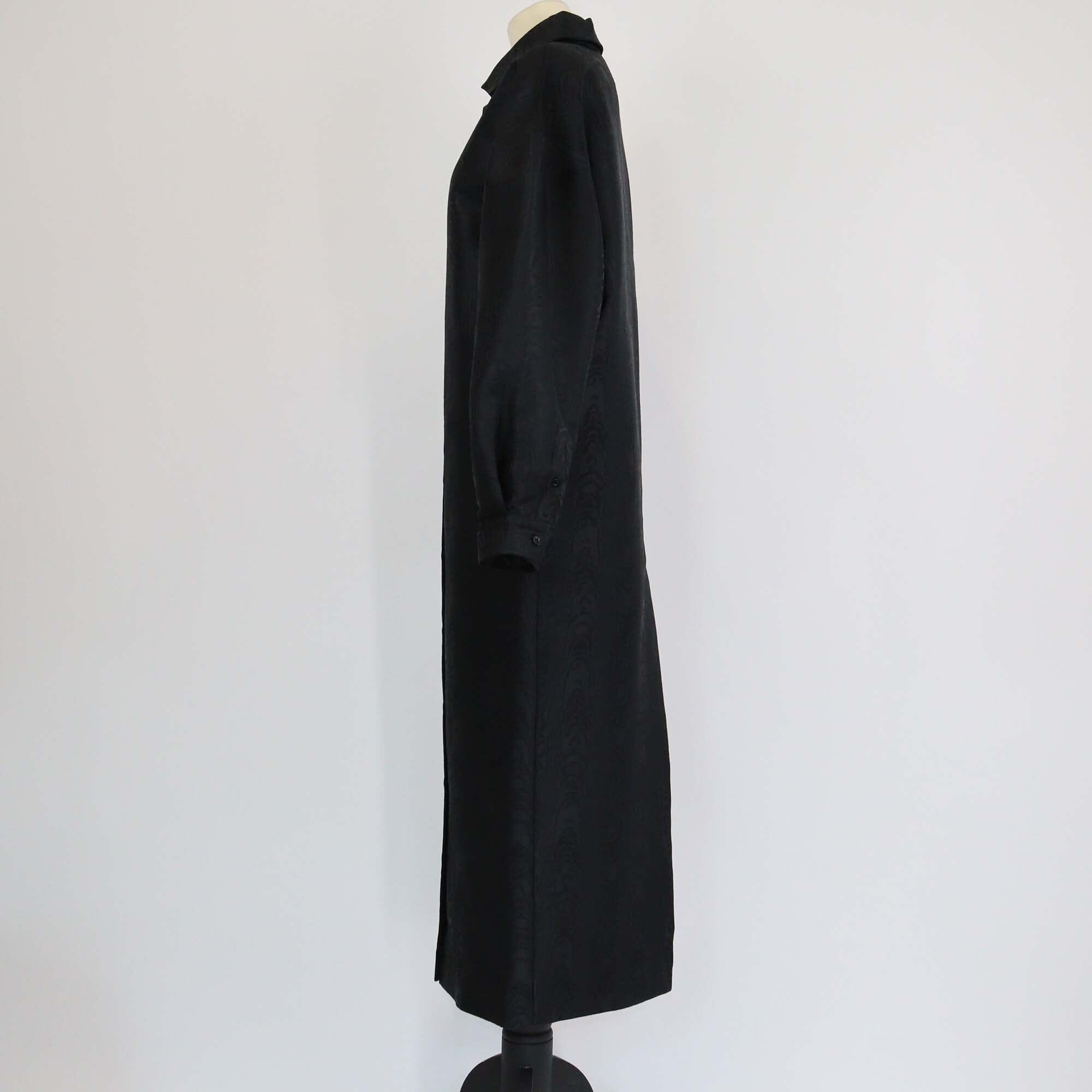 Balenciaga Black Jacquard Pattern Long Sleeve Midi Shirt Dress Womens Balenciaga 
