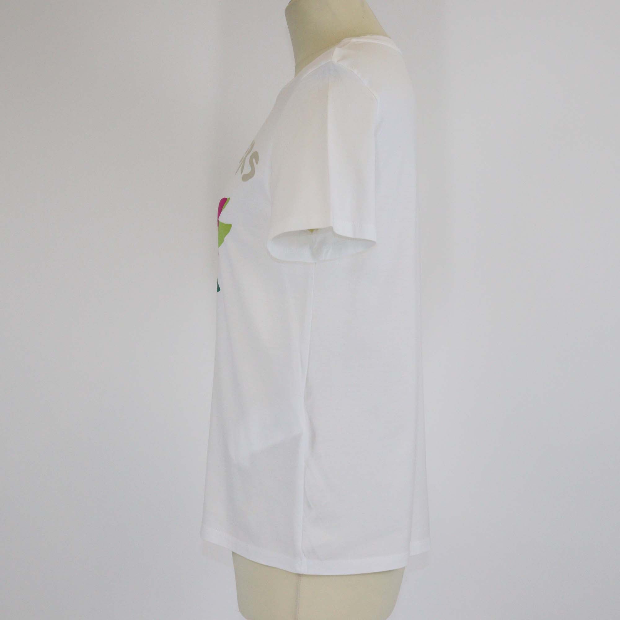 Weekend Max Mara White Butterfly Print Cotton Crew Neck T-Shirt