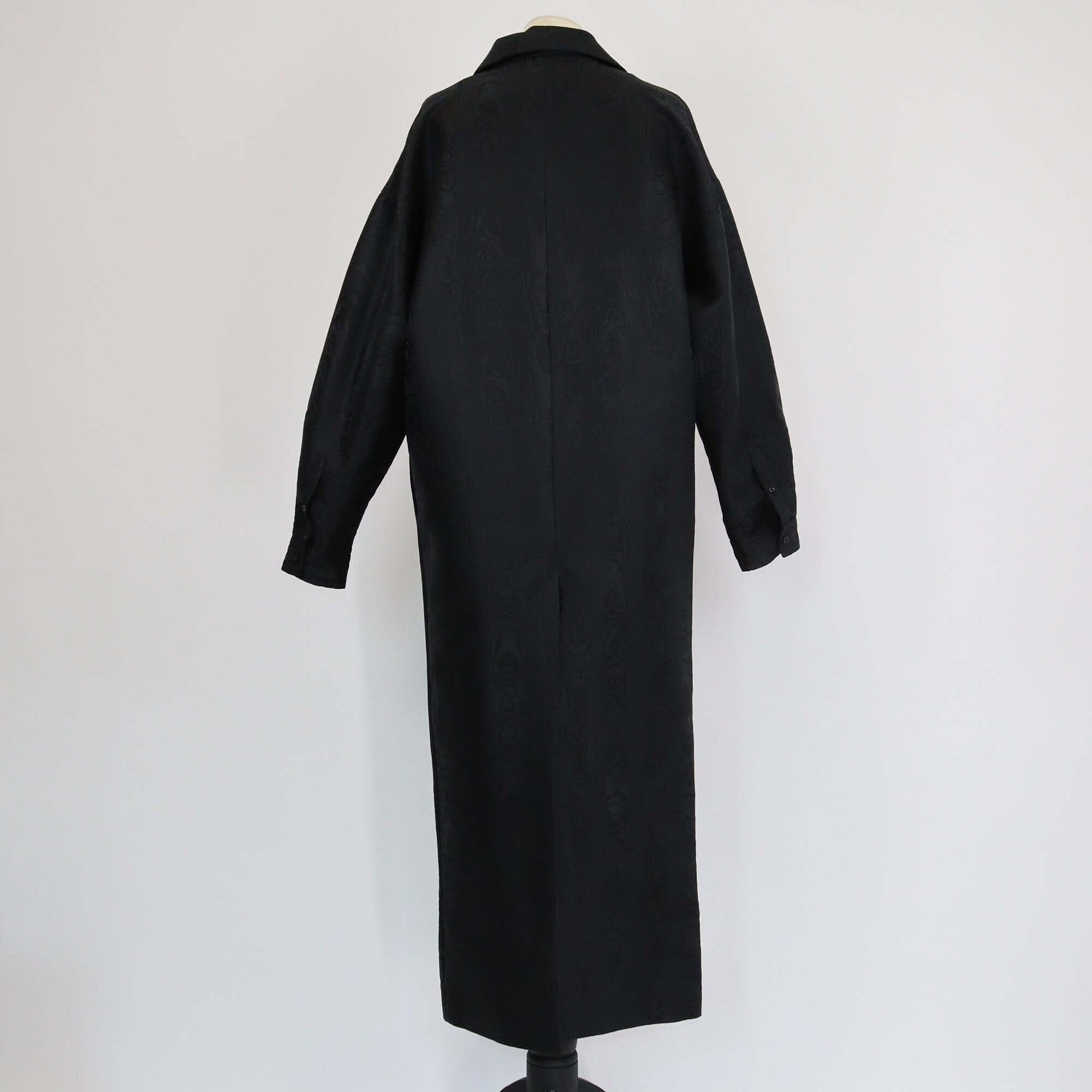 Balenciaga Black Jacquard Pattern Long Sleeve Midi Shirt Dress Womens Balenciaga 