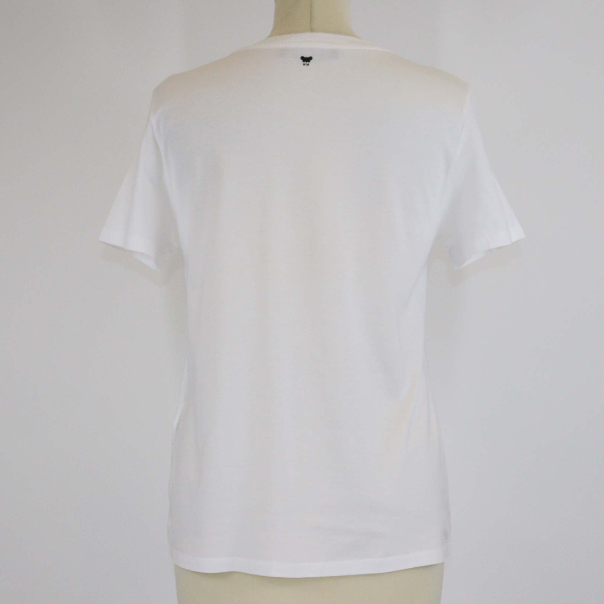 Weekend Max Mara White Butterfly Print Cotton Crew Neck T-Shirt