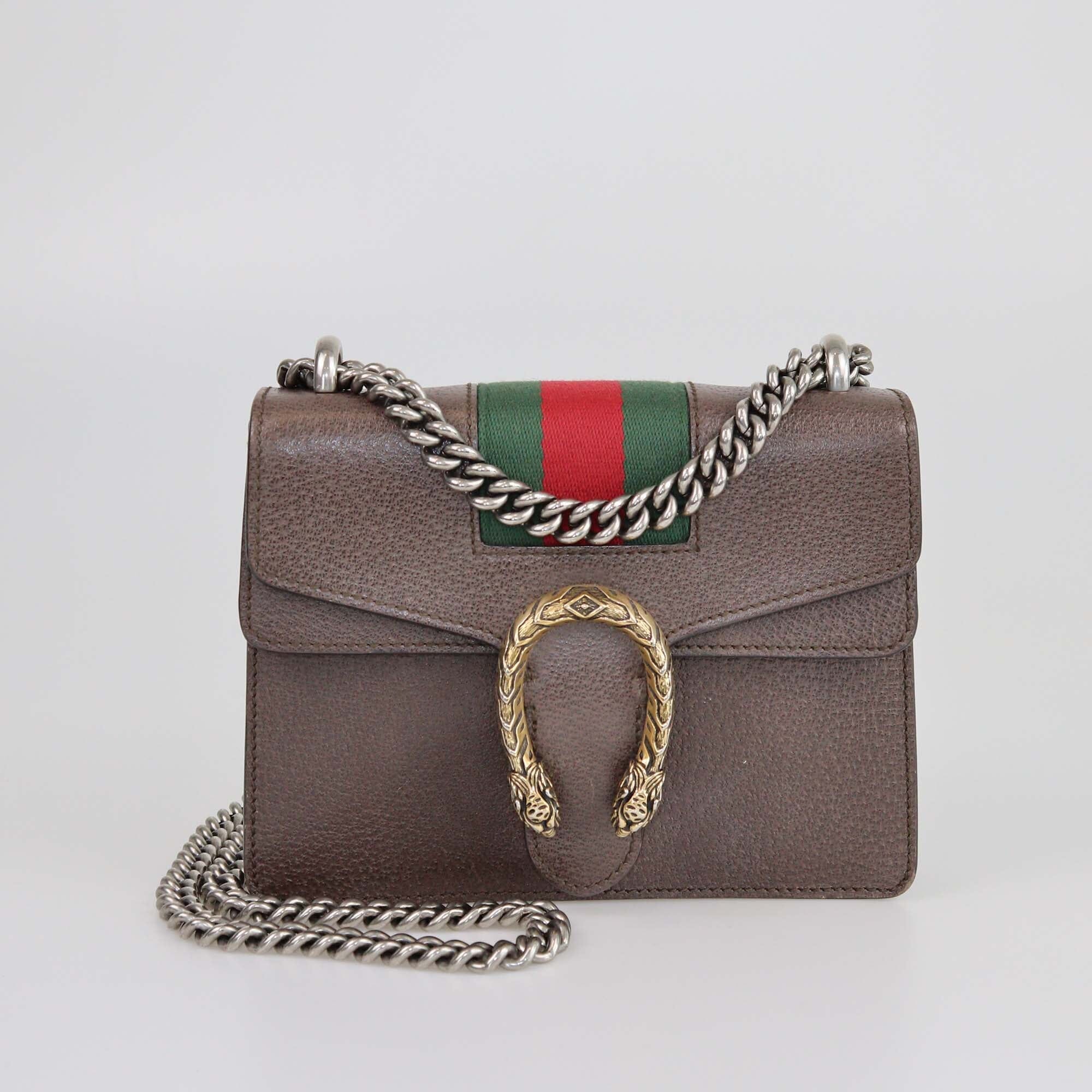 Gucci Brown Mini Web Dionysus Shoulder Bag