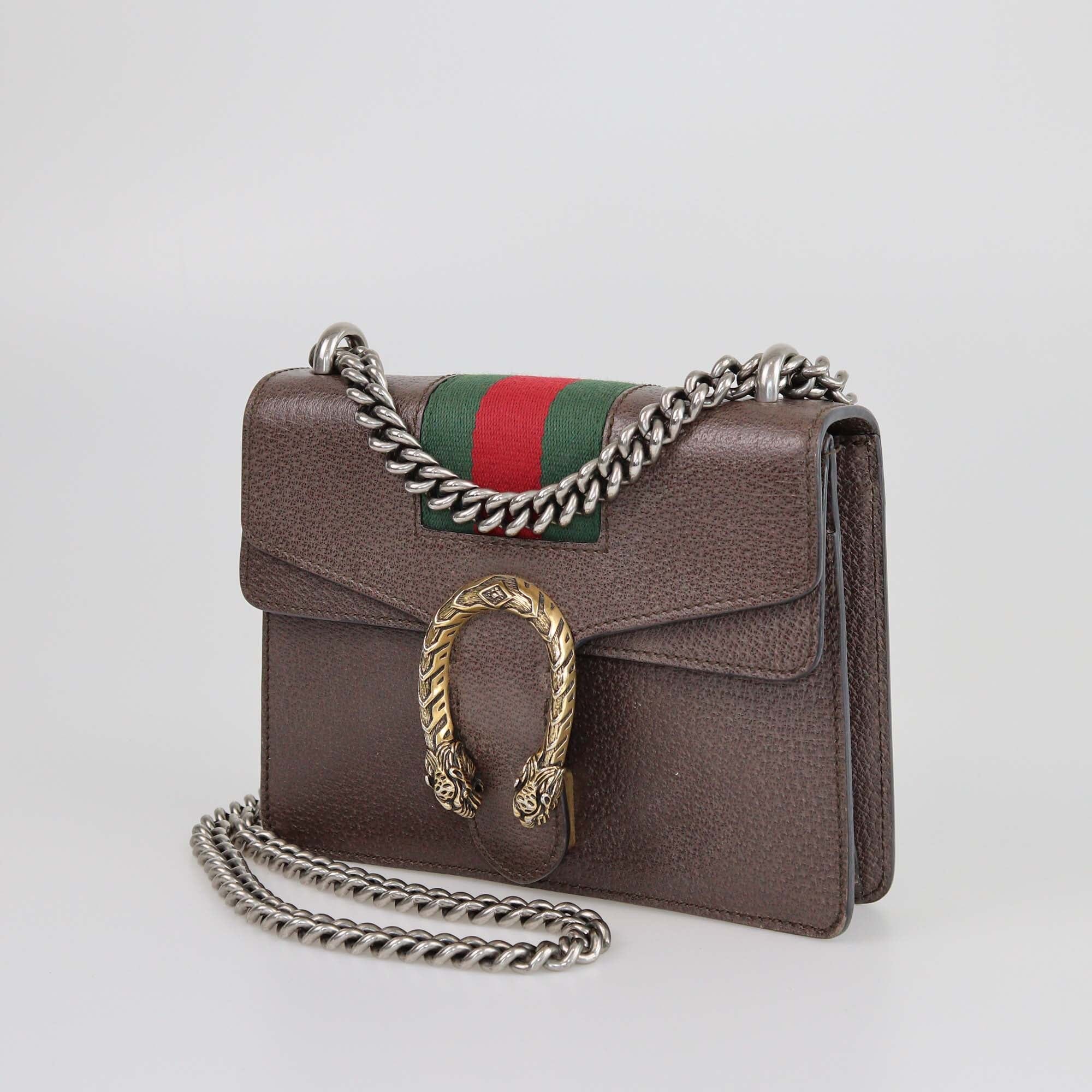 Gucci Brown Mini Web Dionysus Shoulder Bag