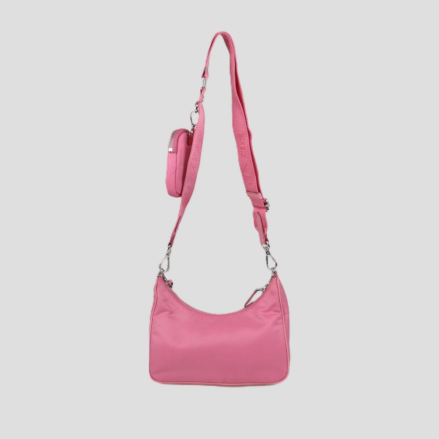 Prada Pink Nylon and Saffiano Leather Re-Edition 2005 Shoulder Bag