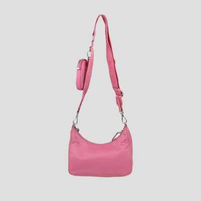 Prada Pink Nylon and Saffiano Leather Re-Edition 2005 Shoulder Bag
