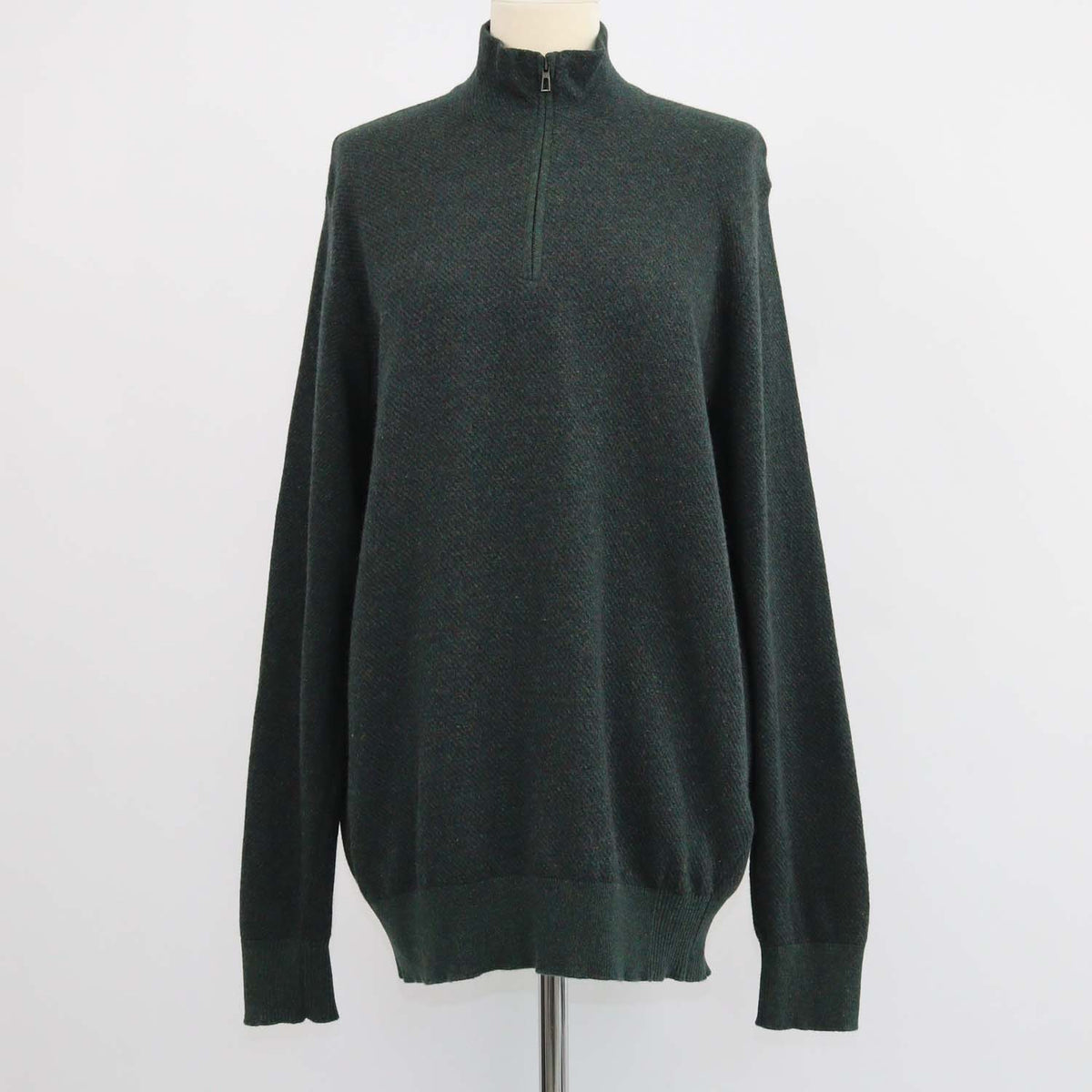 Loro Piana Dark Green Cashmere Roadster Pullover Sweater