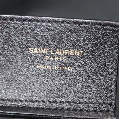 Saint Laurent Black Leather Shopping Tote
