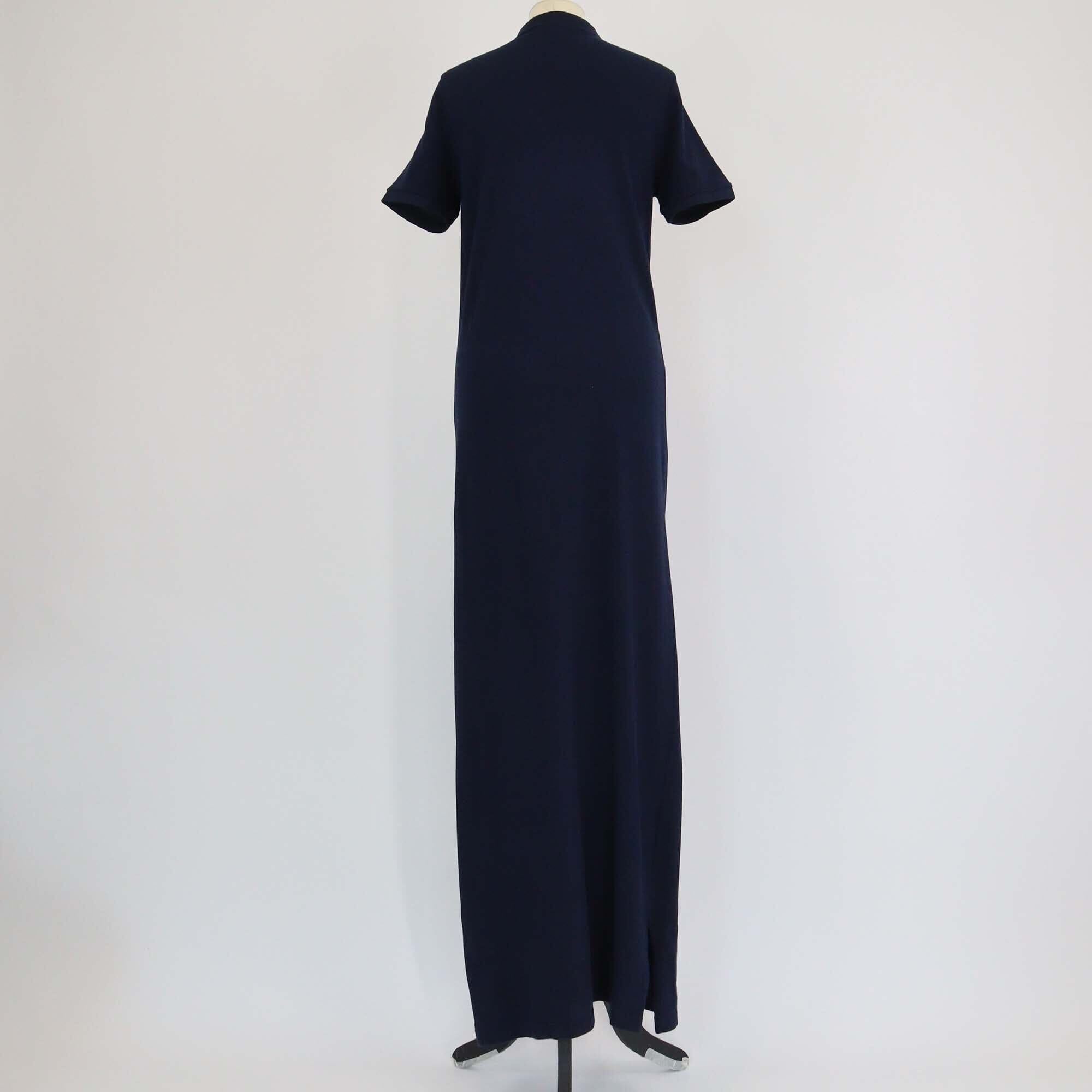 Prada Navy Blue Pique Short Sleeve Midi Dress Womens Prada 