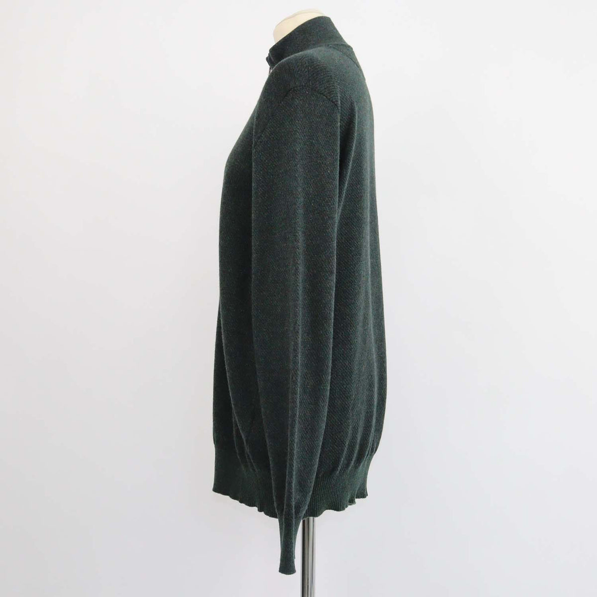 Loro Piana Dark Green Cashmere Roadster Pullover Sweater