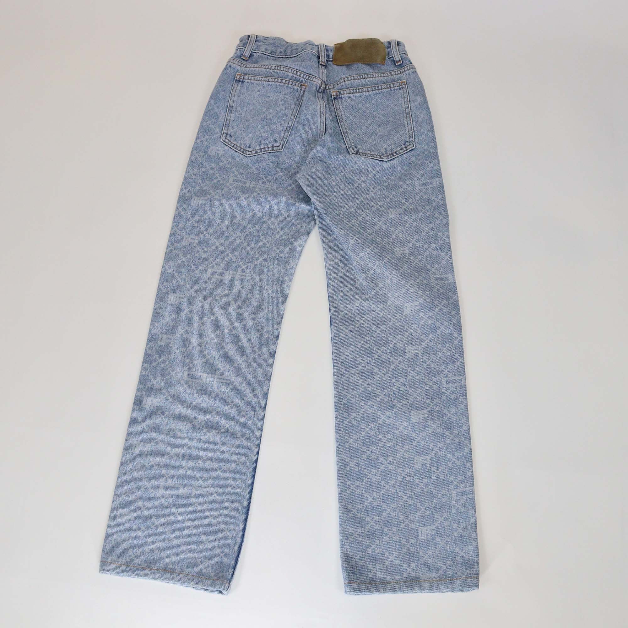 Off-White Blue Denim Printed Logo Jeans