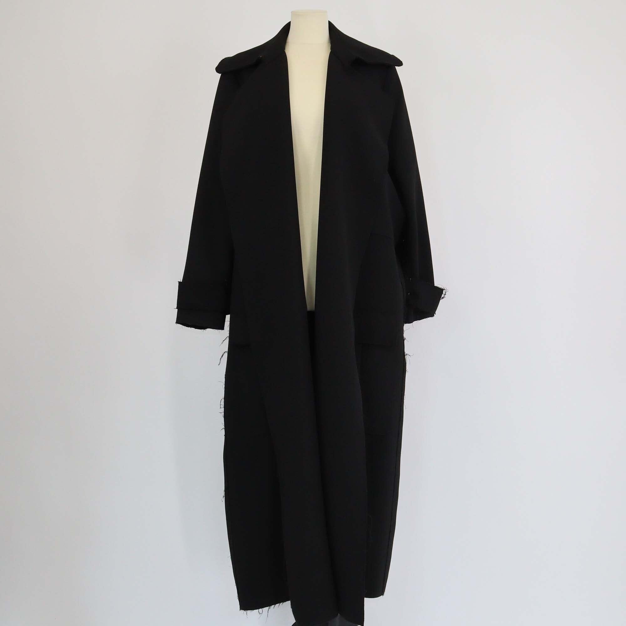 Michael Lo Sordo Black Open Long Trench Coat Womens Michael Lo Sordo 