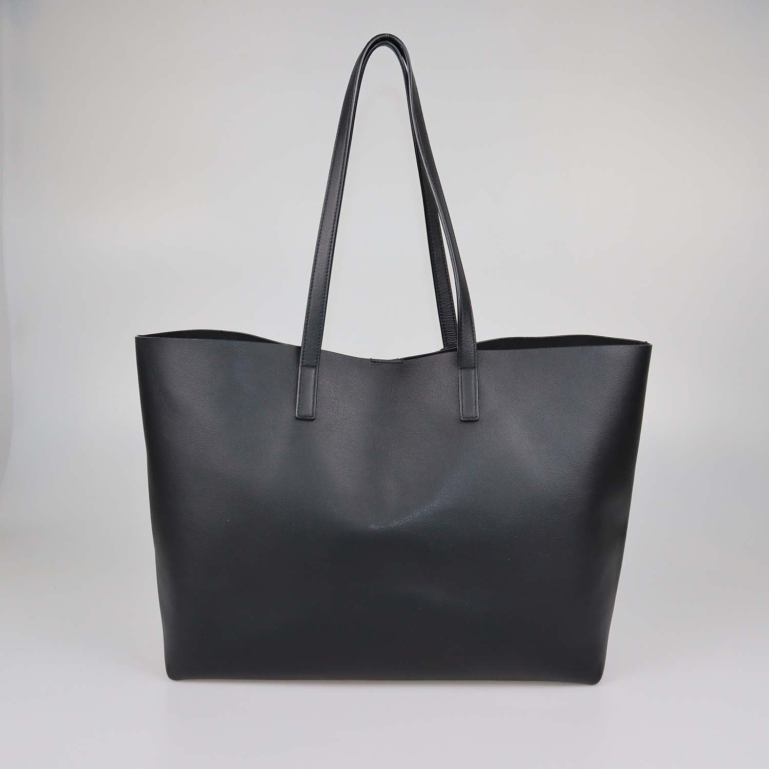 Saint Laurent Black Leather Shopping Tote