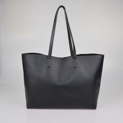 Saint Laurent Black Leather Shopping Tote