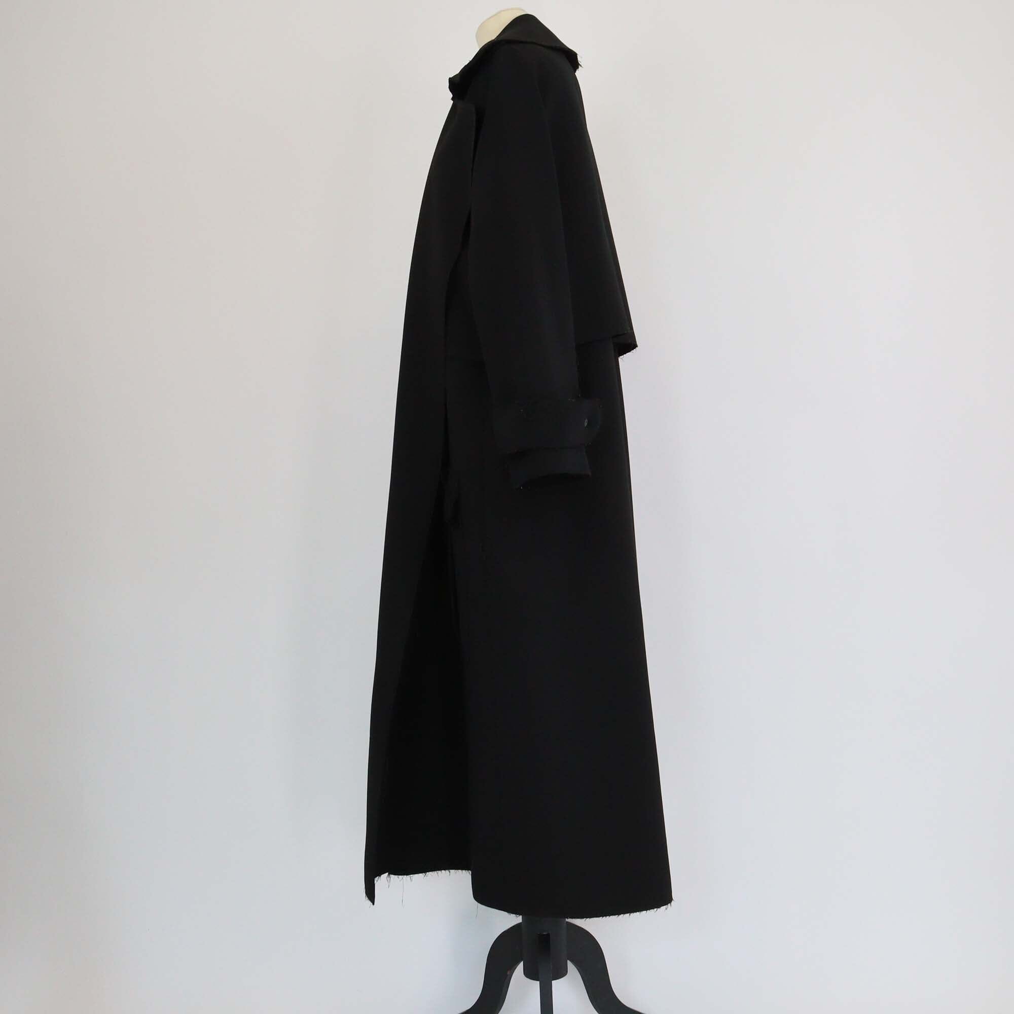 Michael Lo Sordo Black Open Long Trench Coat Womens Michael Lo Sordo 