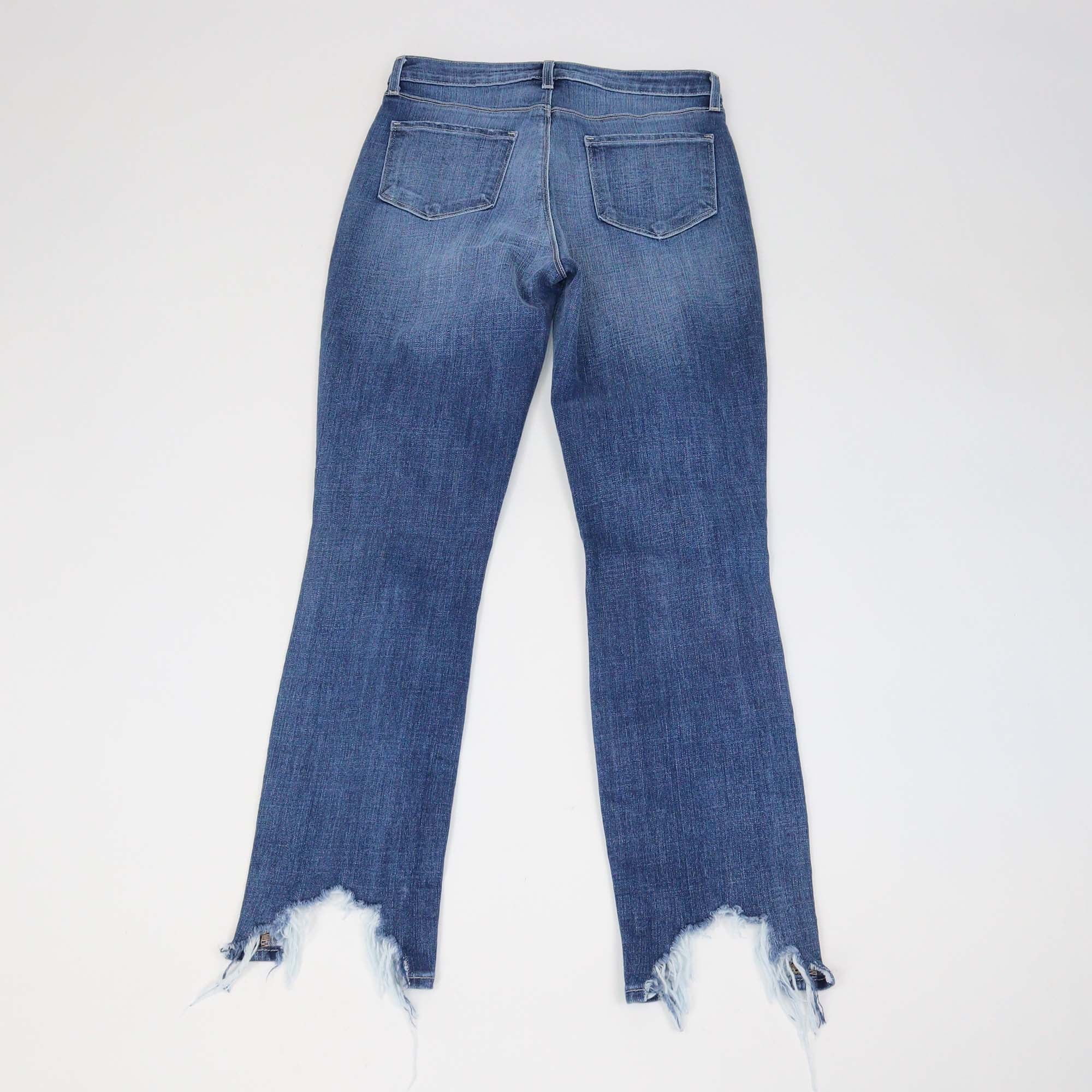L'AGENCE Blue Denim High Line Distressed Skinny Jeans