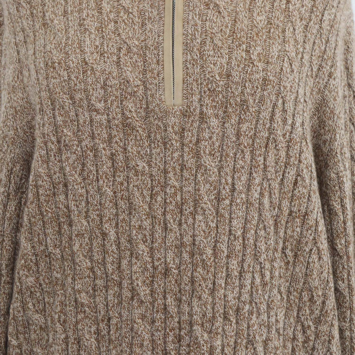 Loro Piana Brown Baby Cashmere Treccia Jumper Sweater
