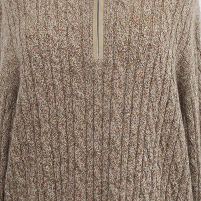 Loro Piana Brown Baby Cashmere Treccia Jumper Sweater