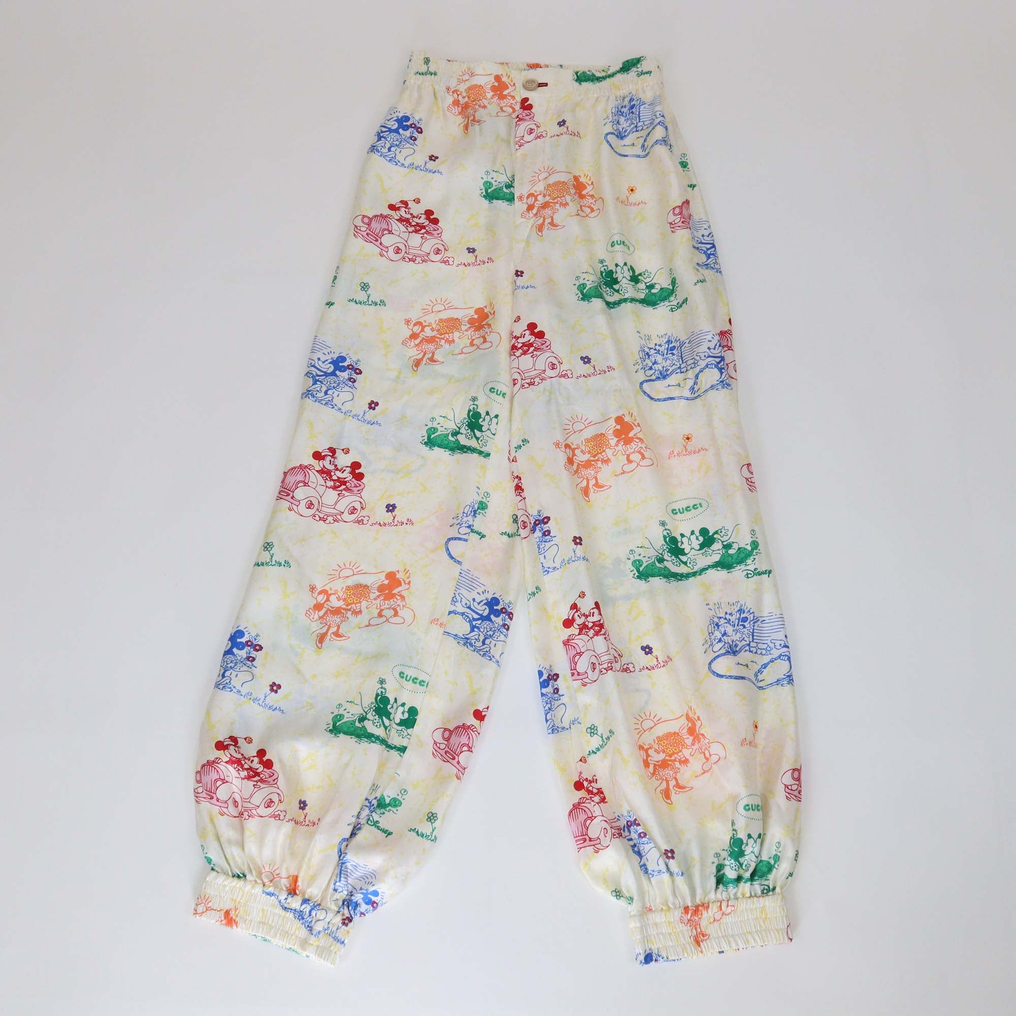 Gucci x Disney Multicolor Printed Mickey Mouse Silk Jogger