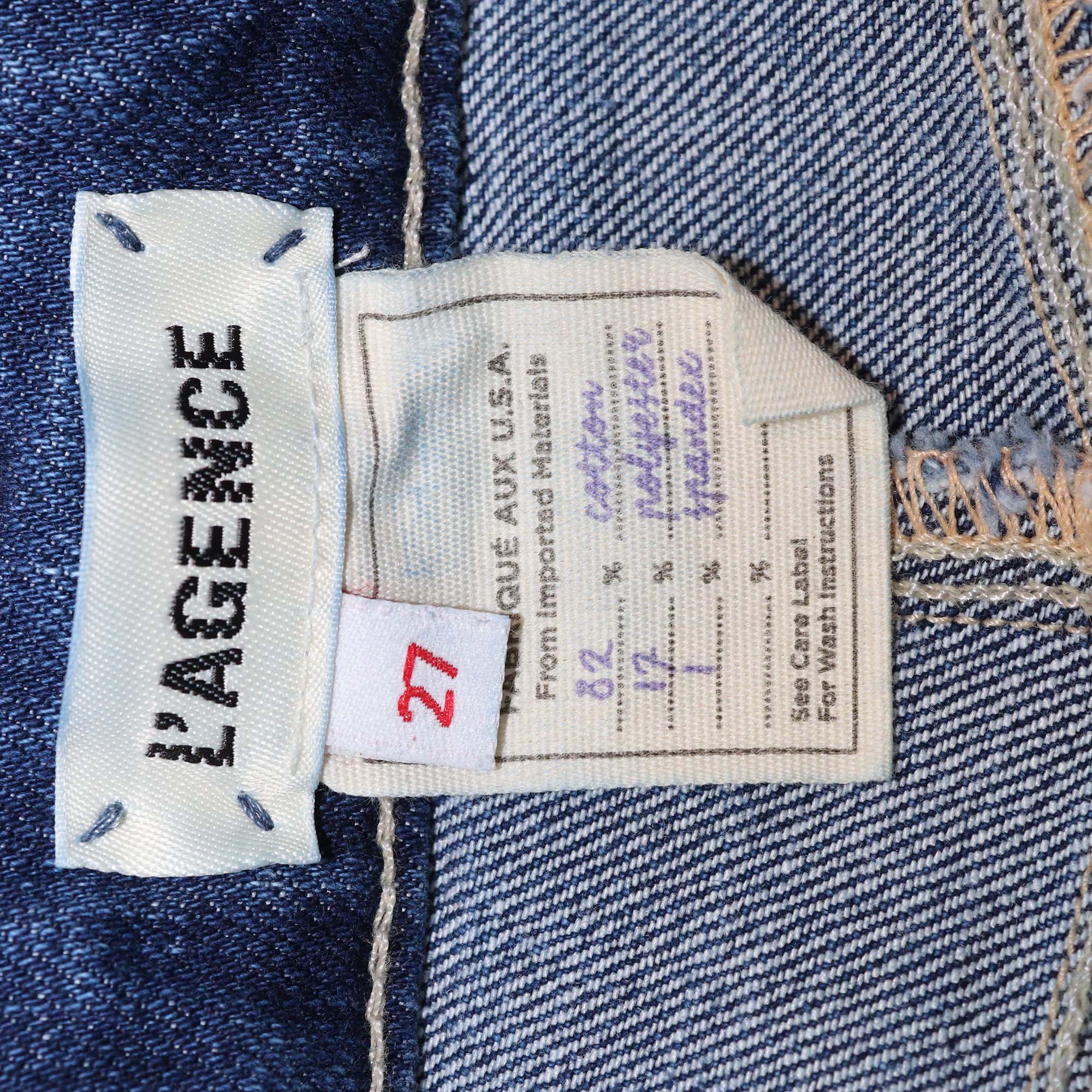 L'AGENCE Blue Denim High Line Distressed Skinny Jeans