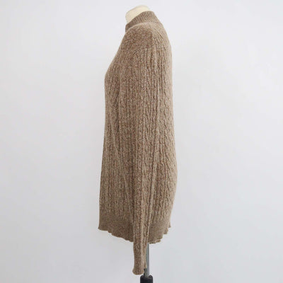 Loro Piana Brown Baby Cashmere Treccia Jumper Sweater