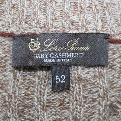 Loro Piana Brown Baby Cashmere Treccia Jumper Sweater