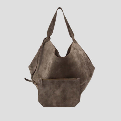 Khaite Brown Suede Medium Lotus Hobo