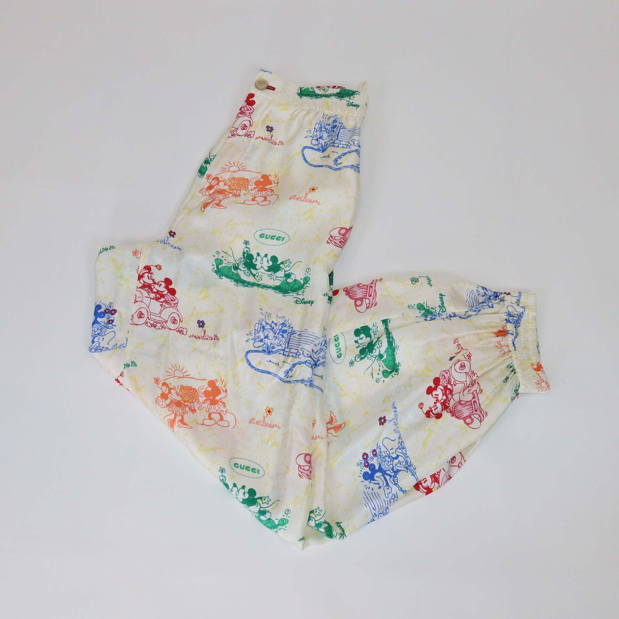 Gucci x Disney Multicolor Printed Mickey Mouse Silk Jogger