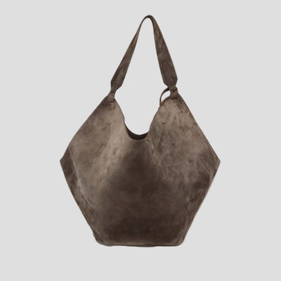 Khaite Brown Suede Medium Lotus Hobo