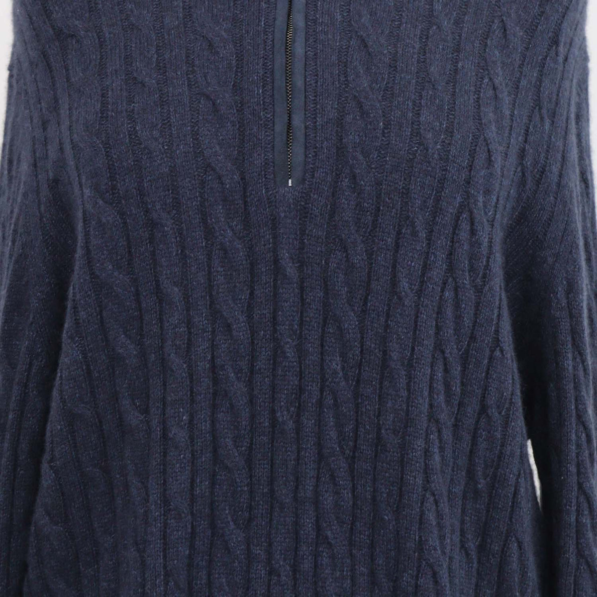 Loro Piana Navy Blue Baby Cashmere Treccia Jumper Sweater