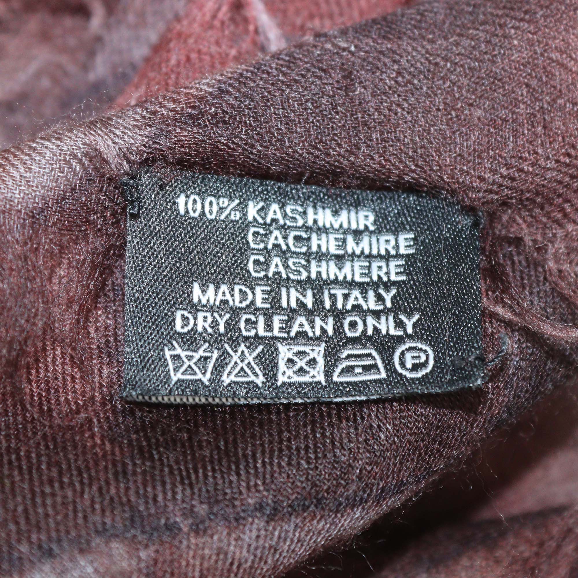 Chanel Brown Cashmere CC Logo Printed Scarf