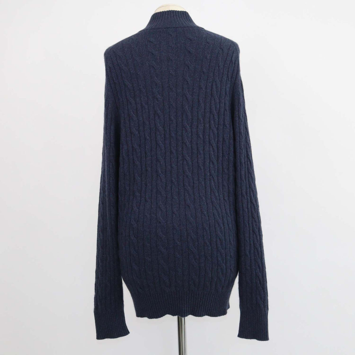 Loro Piana Navy Blue Baby Cashmere Treccia Jumper Sweater