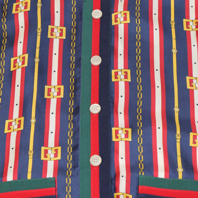 Gucci Multicolor Printed Silk Button Front Tunic Shirt and Trouser Set