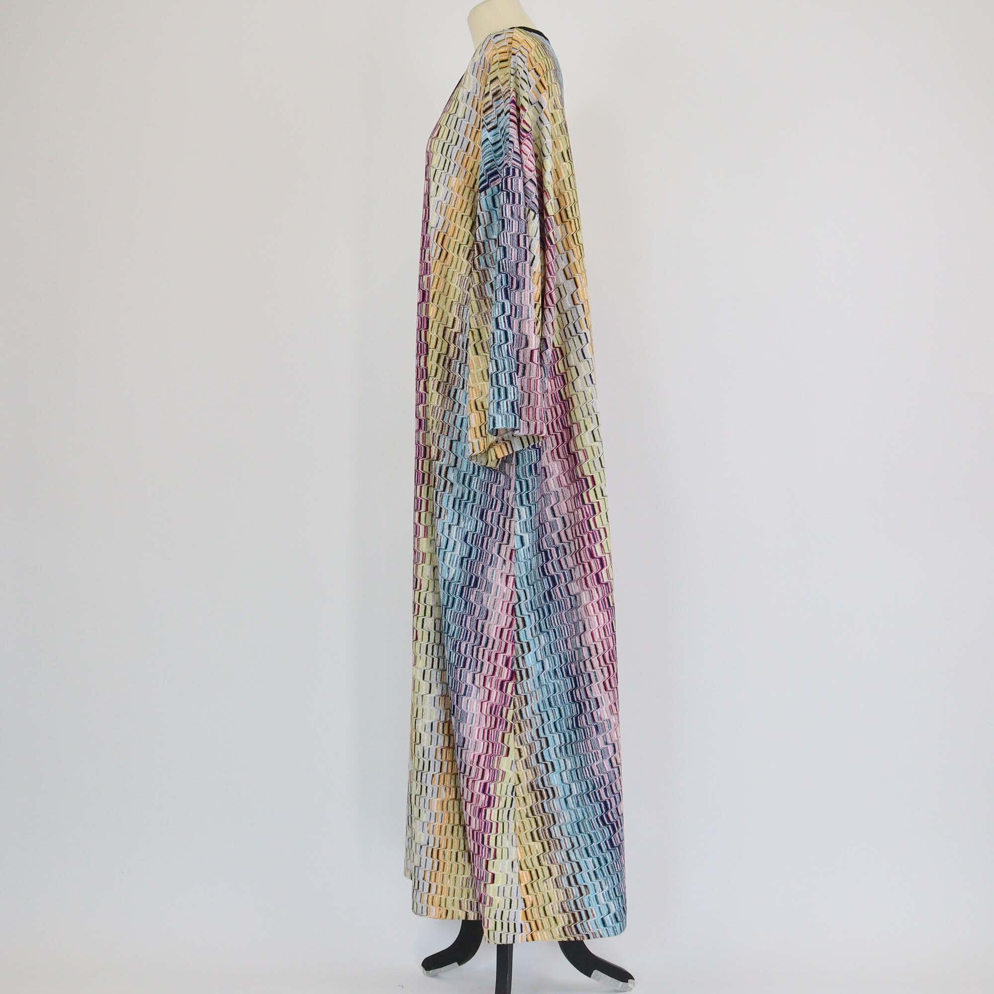 Missoni Multicolor Jacquard Knit Kaftan Maxi Dress Womens Missoni 