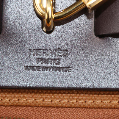 Hermes Fauve / Fauve / Ébène Canvas and Hunter Leather Herbag Zip Pocket 31 Bag