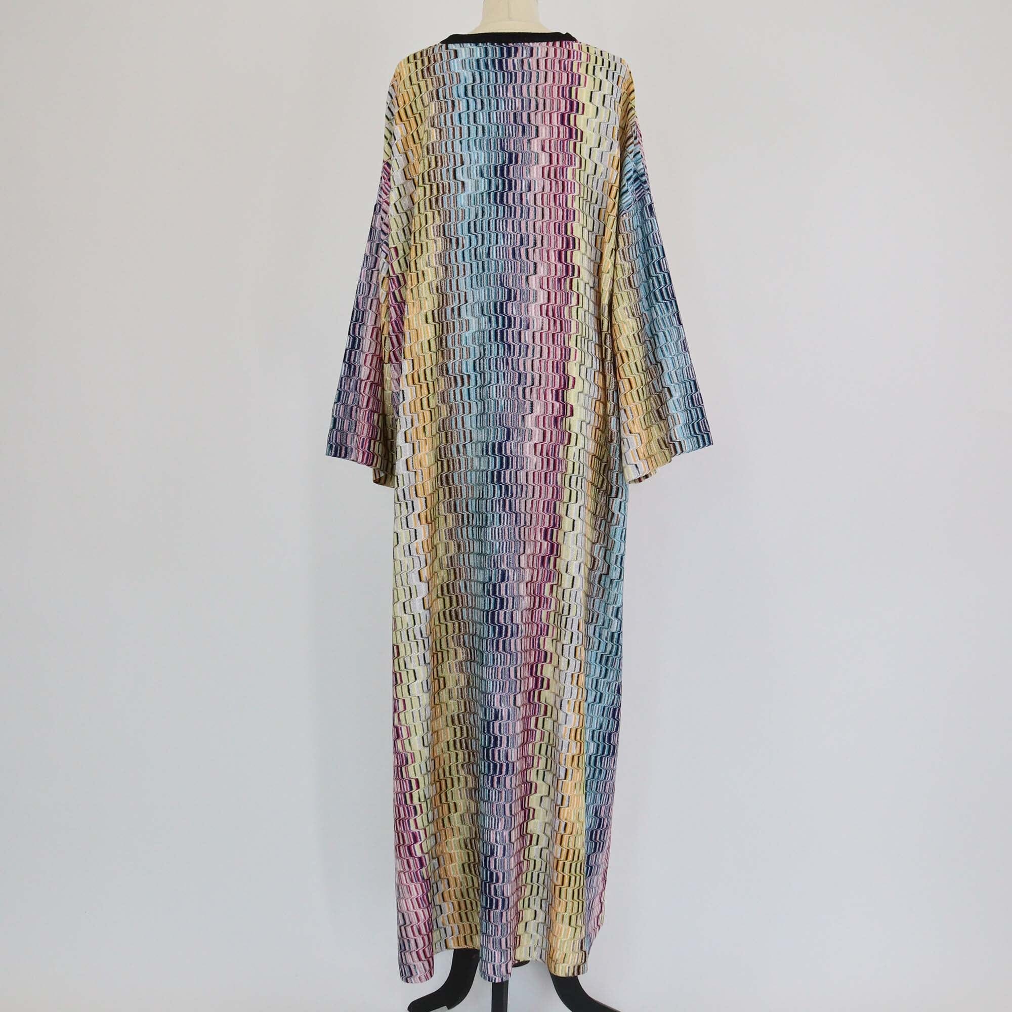 Missoni Multicolor Jacquard Knit Kaftan Maxi Dress Womens Missoni 