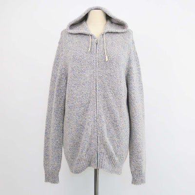 Eleventy Blue,Light Beige Cashmere Donegal Tweed Hooded Sweater