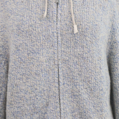 Eleventy Blue,Light Beige Cashmere Donegal Tweed Hooded Sweater