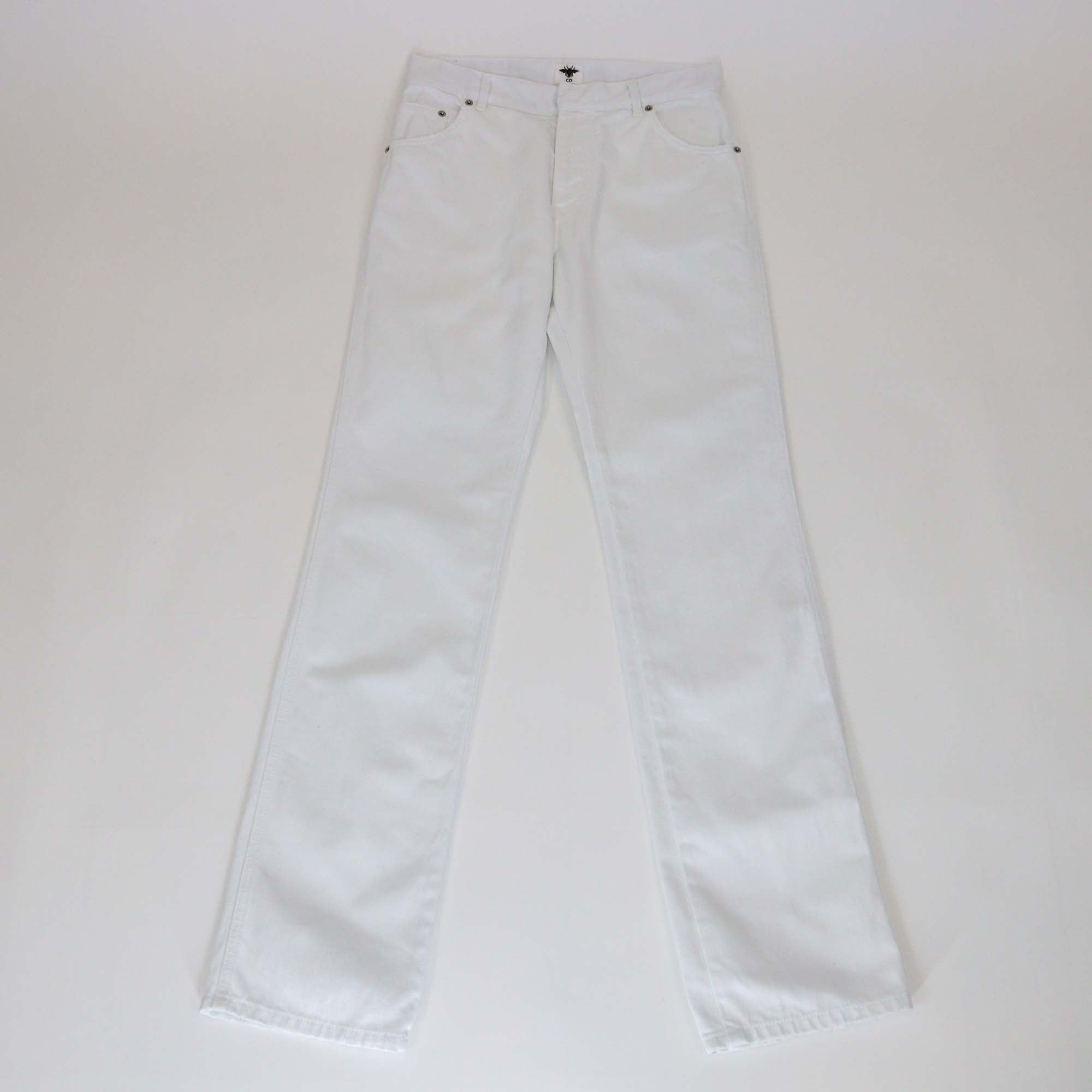 Christian Dior White D09 Denim Straight Cut Jeans
