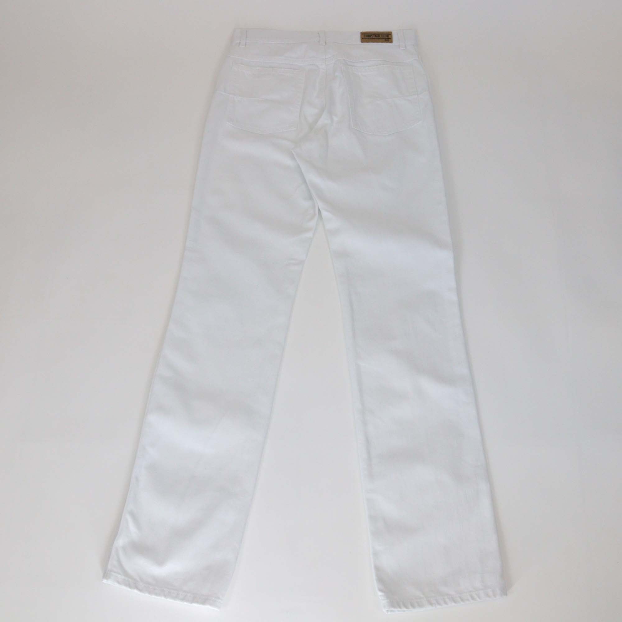 Christian Dior White D09 Denim Straight Cut Jeans