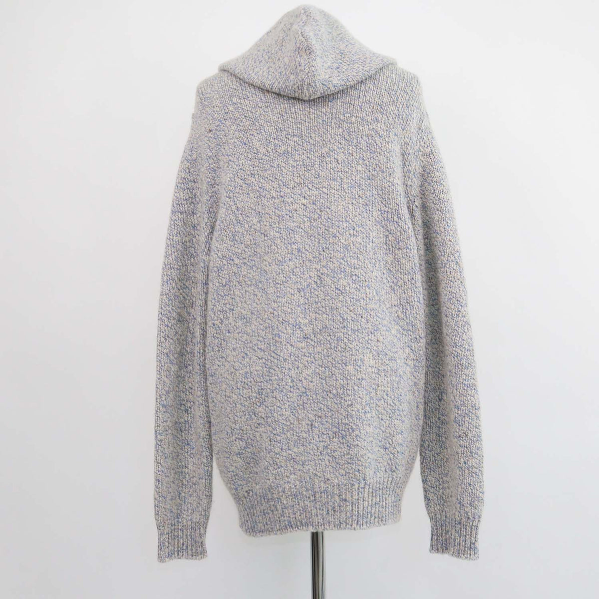 Eleventy Blue,Light Beige Cashmere Donegal Tweed Hooded Sweater