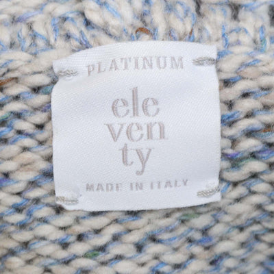 Eleventy Blue,Light Beige Cashmere Donegal Tweed Hooded Sweater