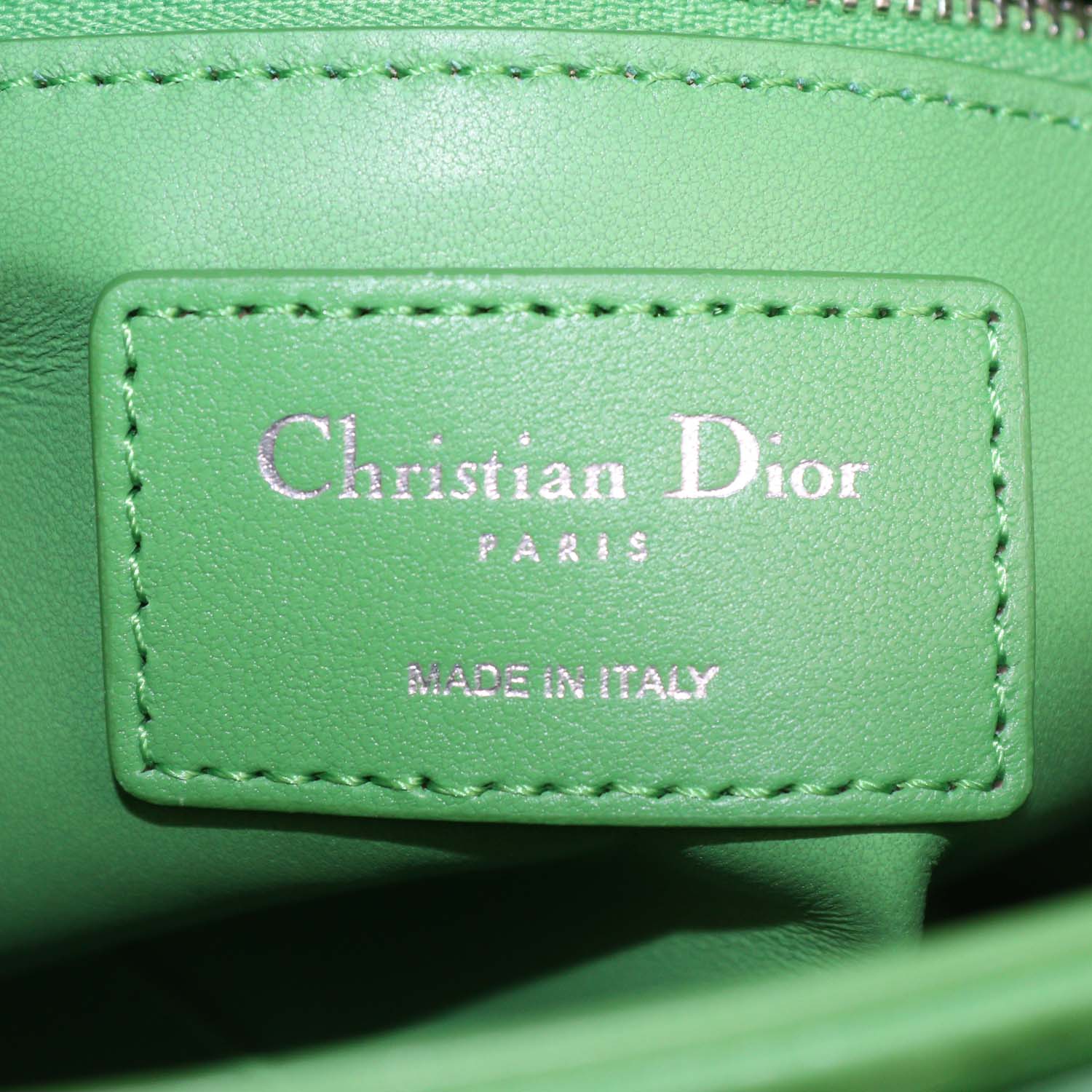 Christian Dior Green Leather Mini Clover Lucky Lady Dior Tote